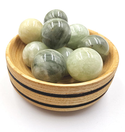 Jade Mini Crystal Sphere – Luck, Harmony & Prosperity Gemstone, approx 20mm