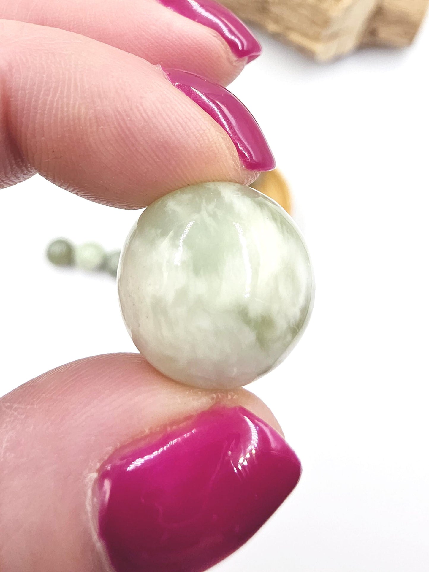 Jade Mini Crystal Sphere – Luck, Harmony & Prosperity Gemstone, approx 20mm