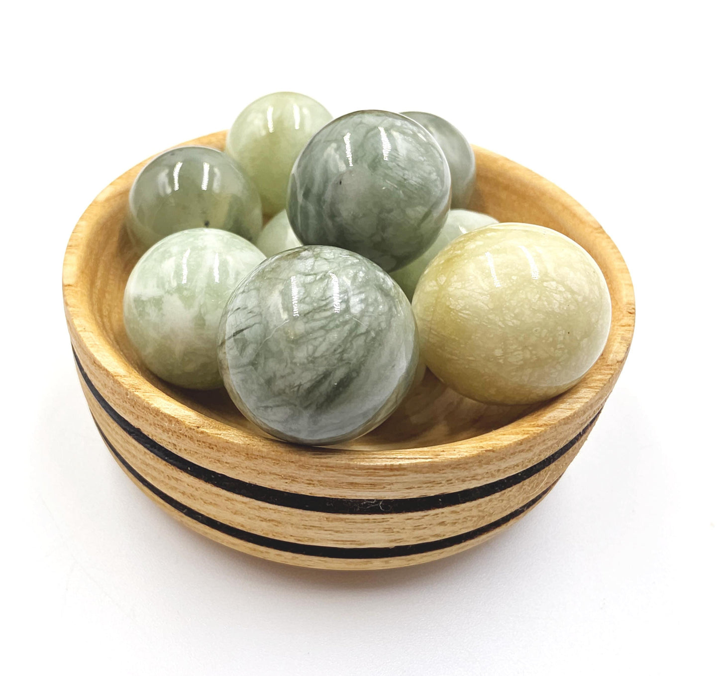 Jade Mini Crystal Sphere – Luck, Harmony & Prosperity Gemstone, approx 20mm