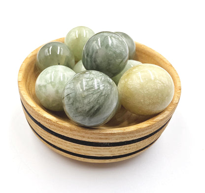 Jade Mini Crystal Sphere – Luck, Harmony & Prosperity Gemstone, approx 20mm