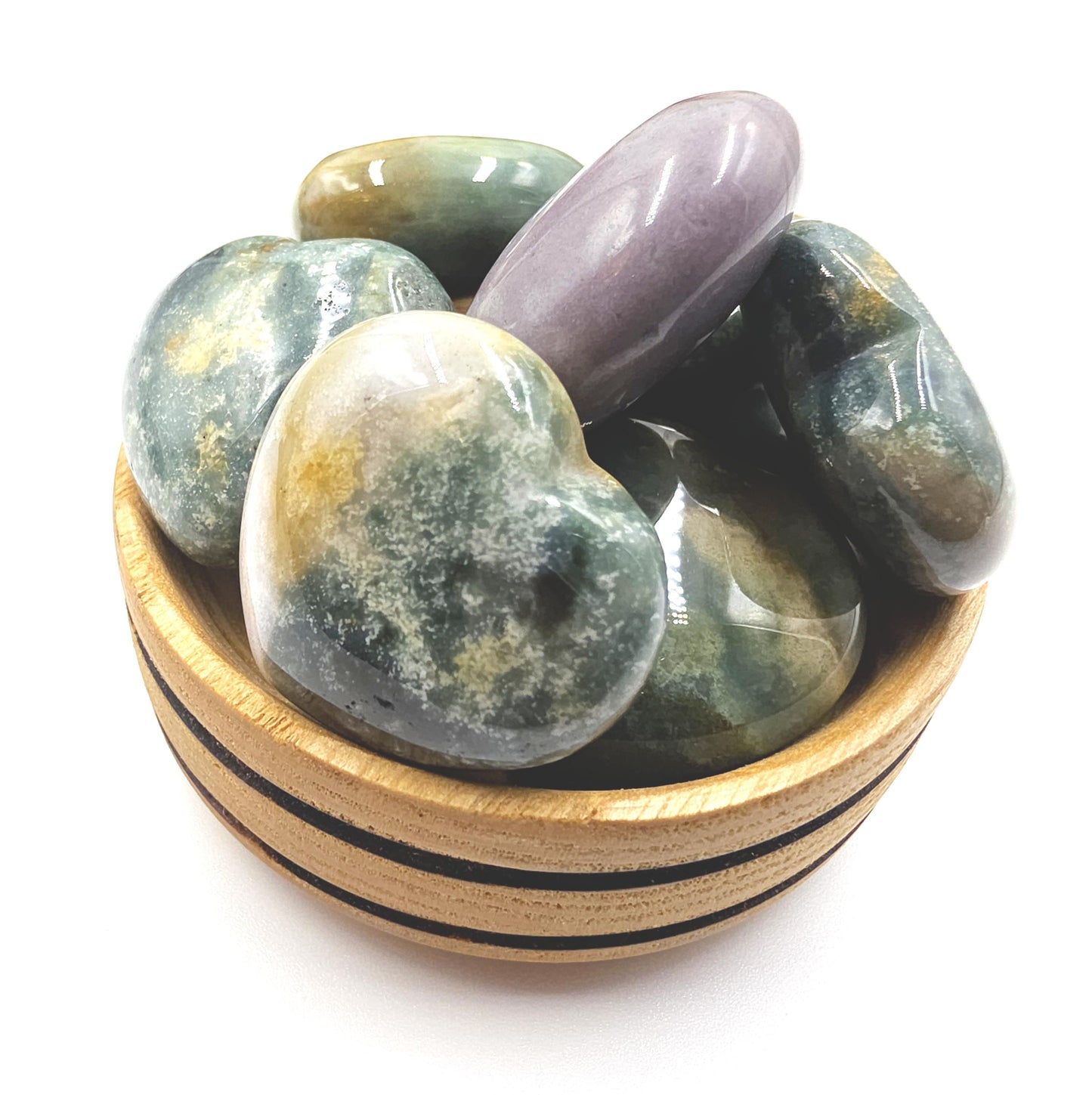 Ocean Jasper Crystal Puff Heart – Joy, Emotional Healing & Nurturing Energy Stone