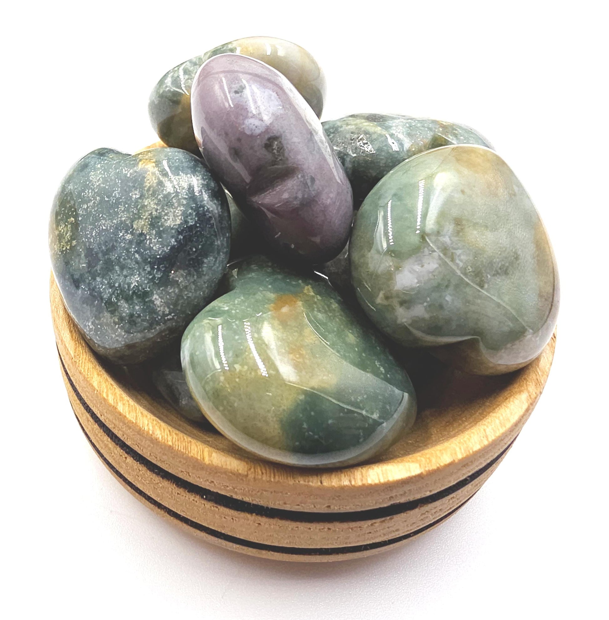 Ocean Jasper Crystal Puff Heart – Joy, Emotional Healing & Nurturing Energy Stone
