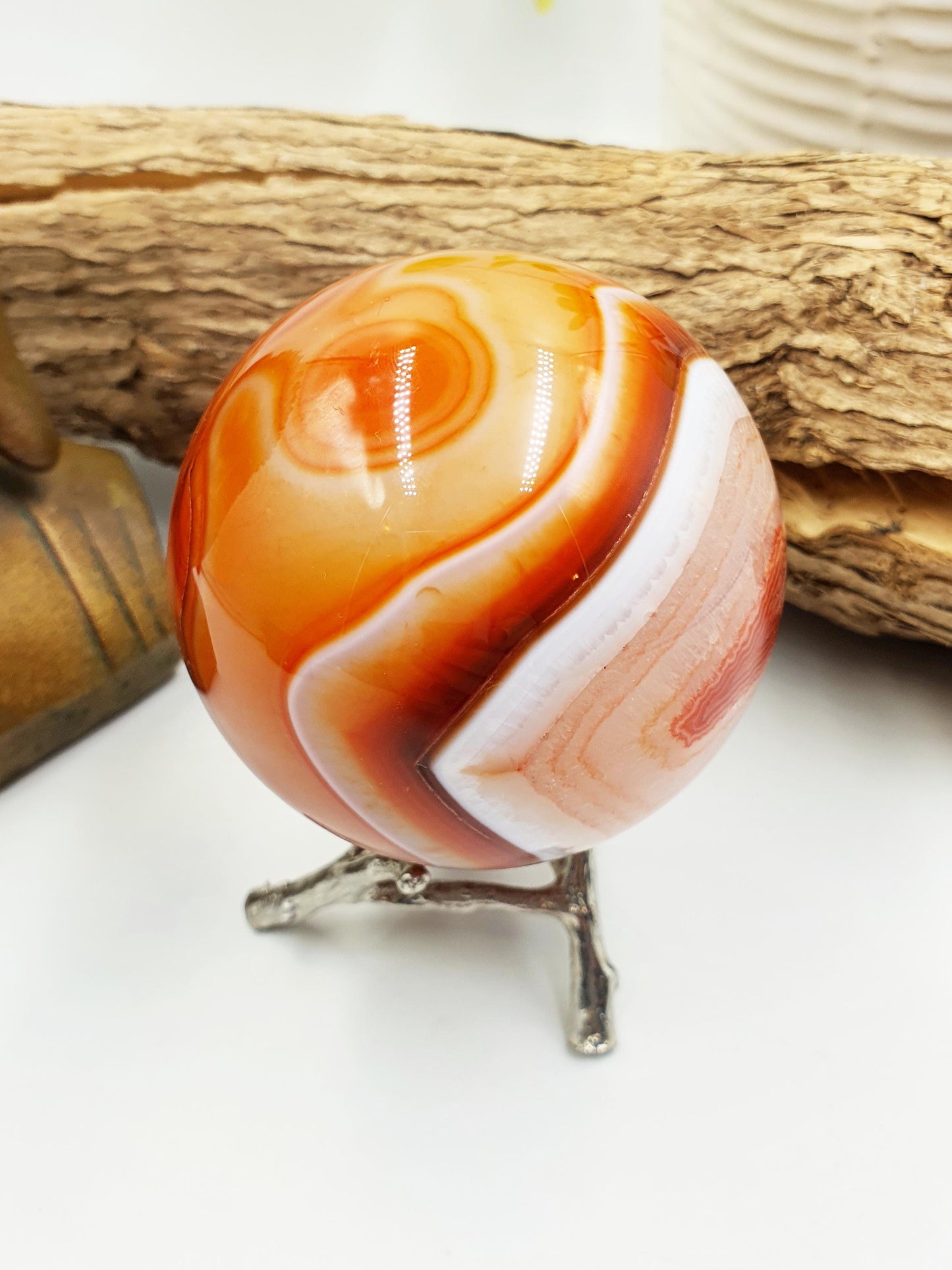 Carnelian Sphere – Courage, Creativity & Motivation Healing Crystal Ball, 69mm