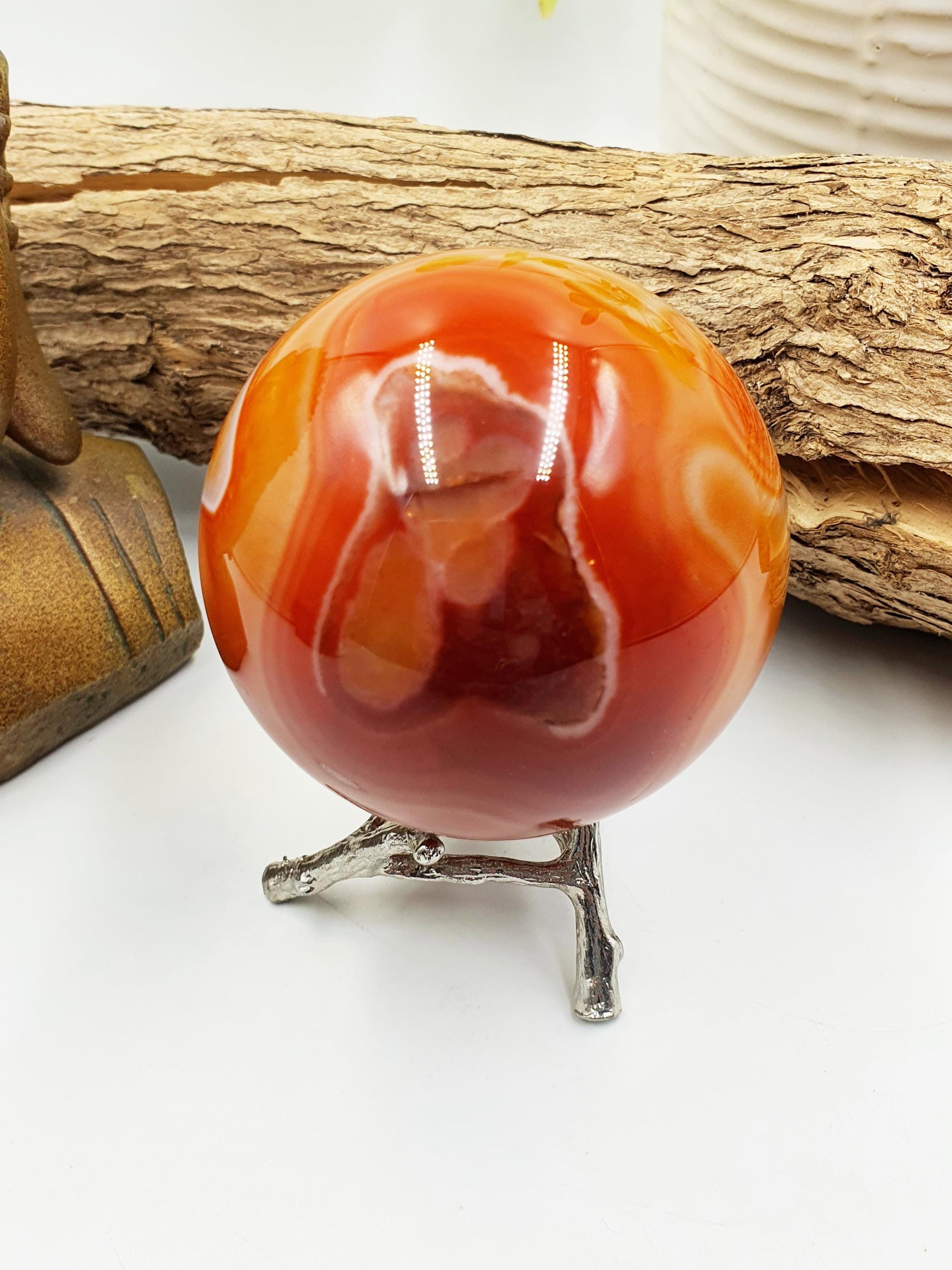 Carnelian Sphere – Courage, Creativity & Motivation Healing Crystal Ball, 69mm