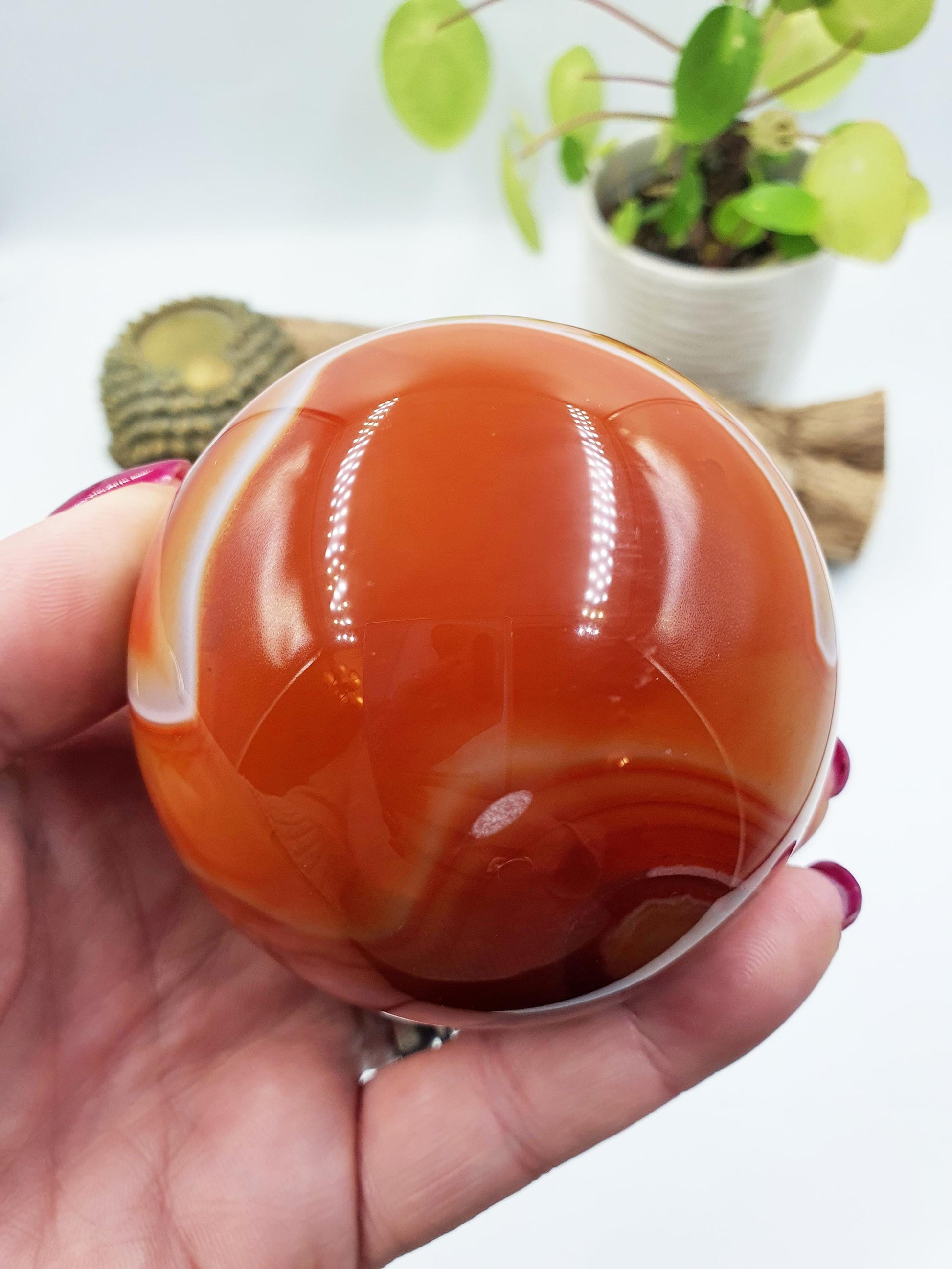 Carnelian Sphere – Courage, Creativity & Motivation Healing Crystal Ball, 69mm