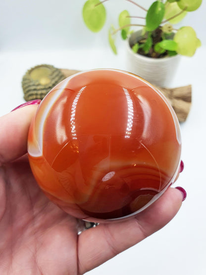 Carnelian Sphere – Courage, Creativity & Motivation Healing Crystal Ball, 69mm