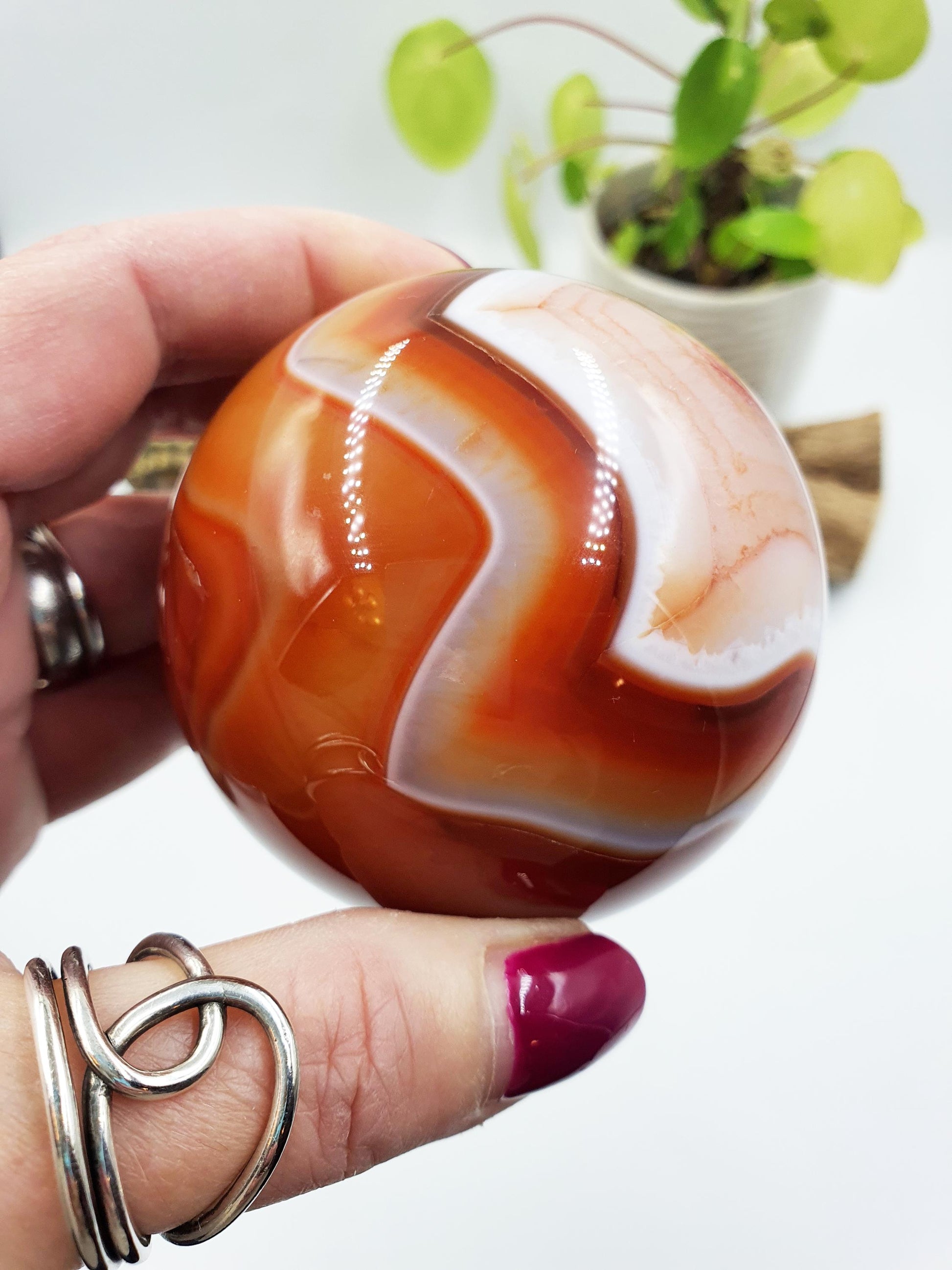 Carnelian Sphere – Courage, Creativity & Motivation Healing Crystal Ball, 69mm