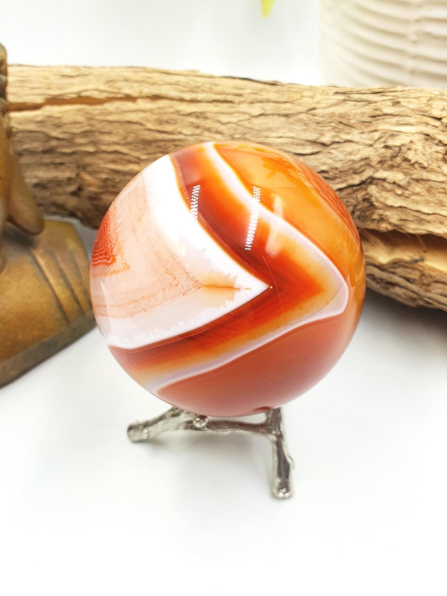 Carnelian Sphere – Courage, Creativity & Motivation Healing Crystal Ball, 69mm
