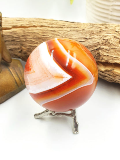 Carnelian Sphere – Courage, Creativity & Motivation Healing Crystal Ball, 69mm