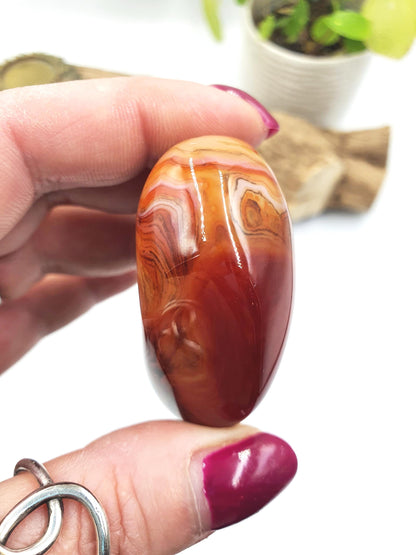 Sardonyx Palm Stone - Strength & Protection Healing, 60g