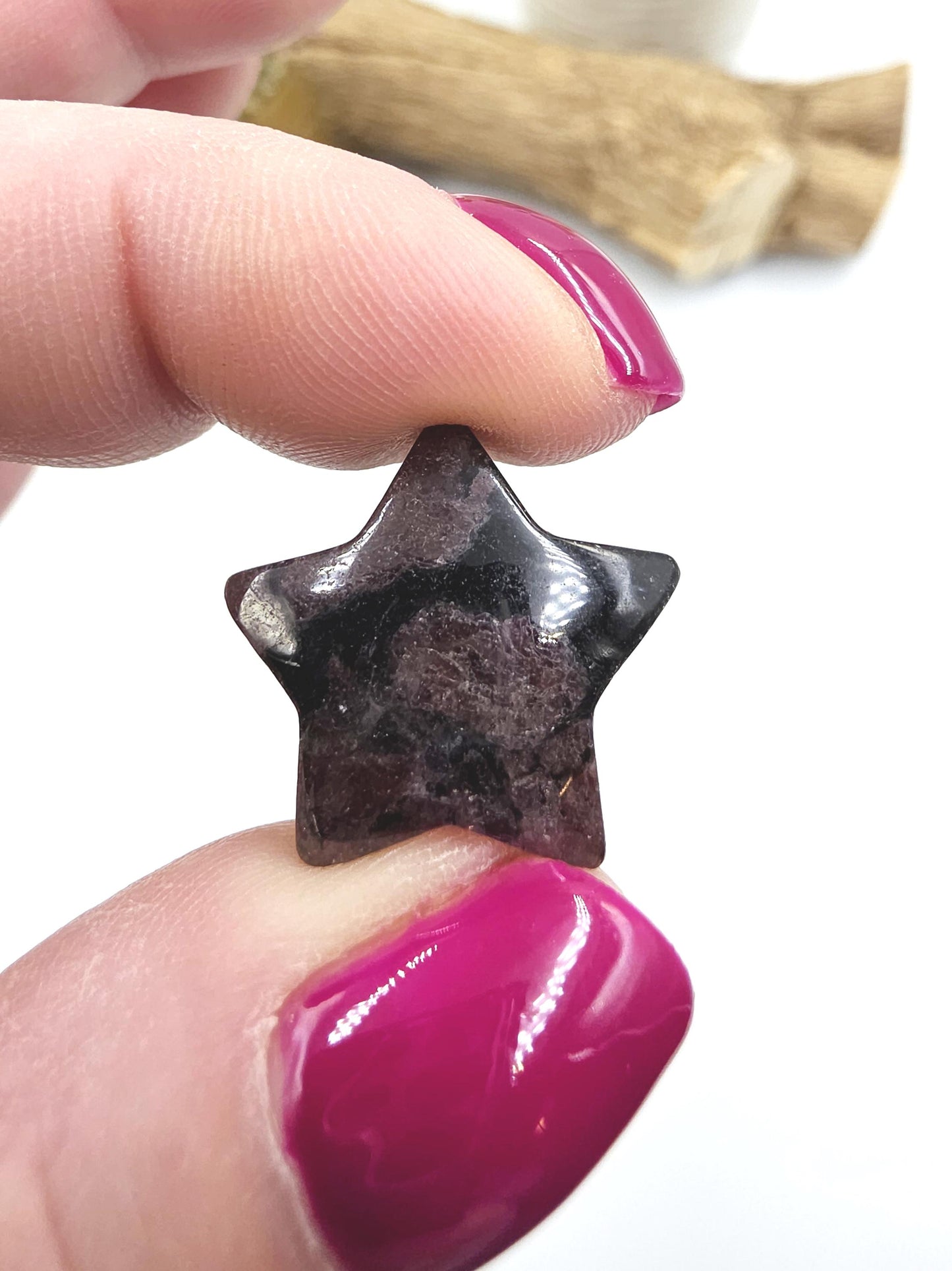Mini Garnet Heart, Star and Moon Set – Strength, Passion & Protection Crystal Carving Trio