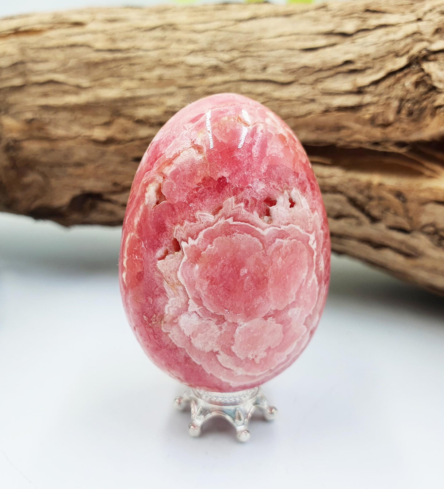High Grade Rhodochrosite Crystal Egg - Love & Emotional Healing Heart Chakra Crystal Carving - 110g