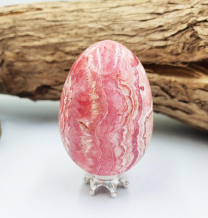 High Grade Rhodochrosite Crystal Egg - Love & Emotional Healing Heart Chakra Crystal Carving - 110g