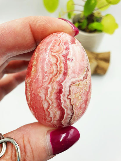 High Grade Rhodochrosite Crystal Egg - Love & Emotional Healing Heart Chakra Crystal Carving - 110g