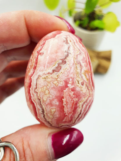 High Grade Rhodochrosite Crystal Egg - Love & Emotional Healing Heart Chakra Crystal Carving - 110g