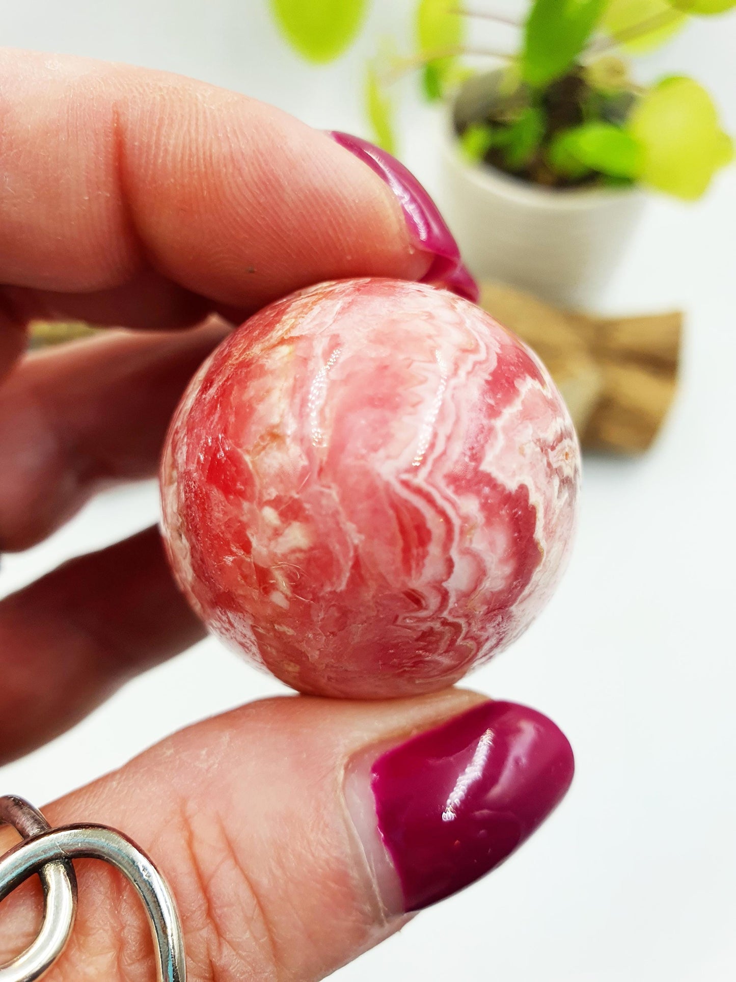 High Grade Rhodochrosite Crystal Egg - Love & Emotional Healing Heart Chakra Crystal Carving - 110g