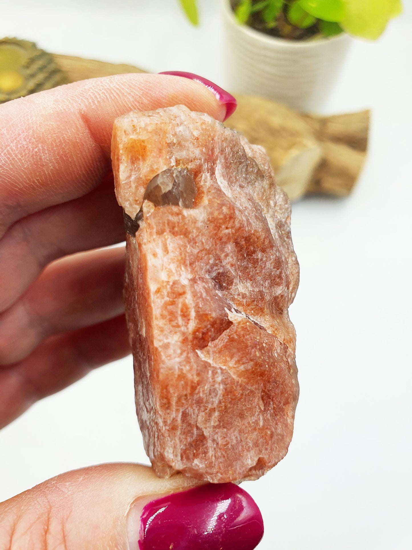 Sparkly Raw Sunstone Specimen – Joy, Confidence & Positive Energy Natural Crystal Piece, 95g