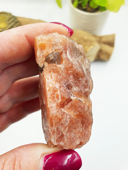 Sparkly Raw Sunstone Specimen – Joy, Confidence & Positive Energy Natural Crystal Piece, 95g