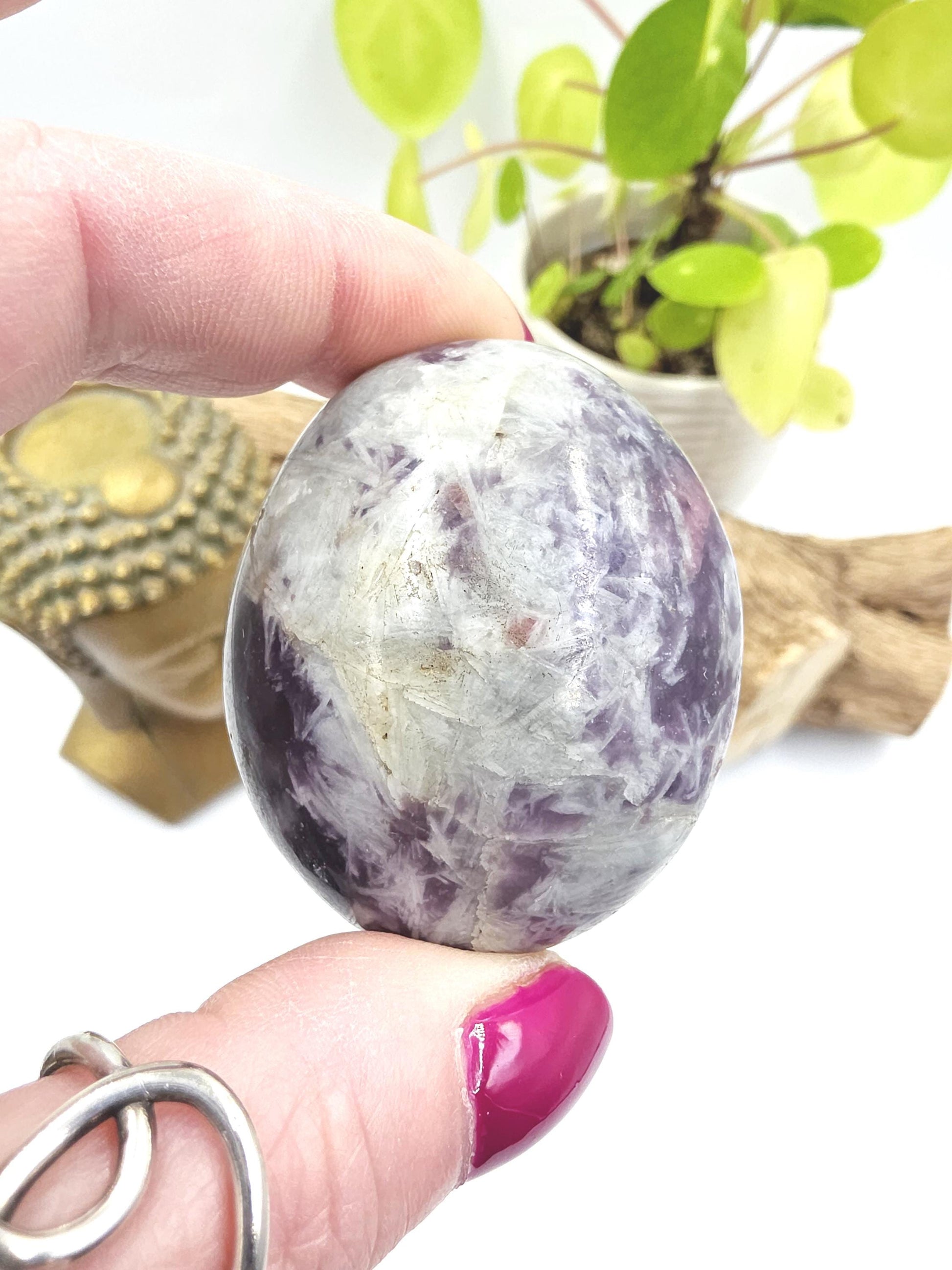 Large Unicorn Stone Palm Stone (Pegmatite) – Calm, Comfort & Emotional Healing Crystal, 100g