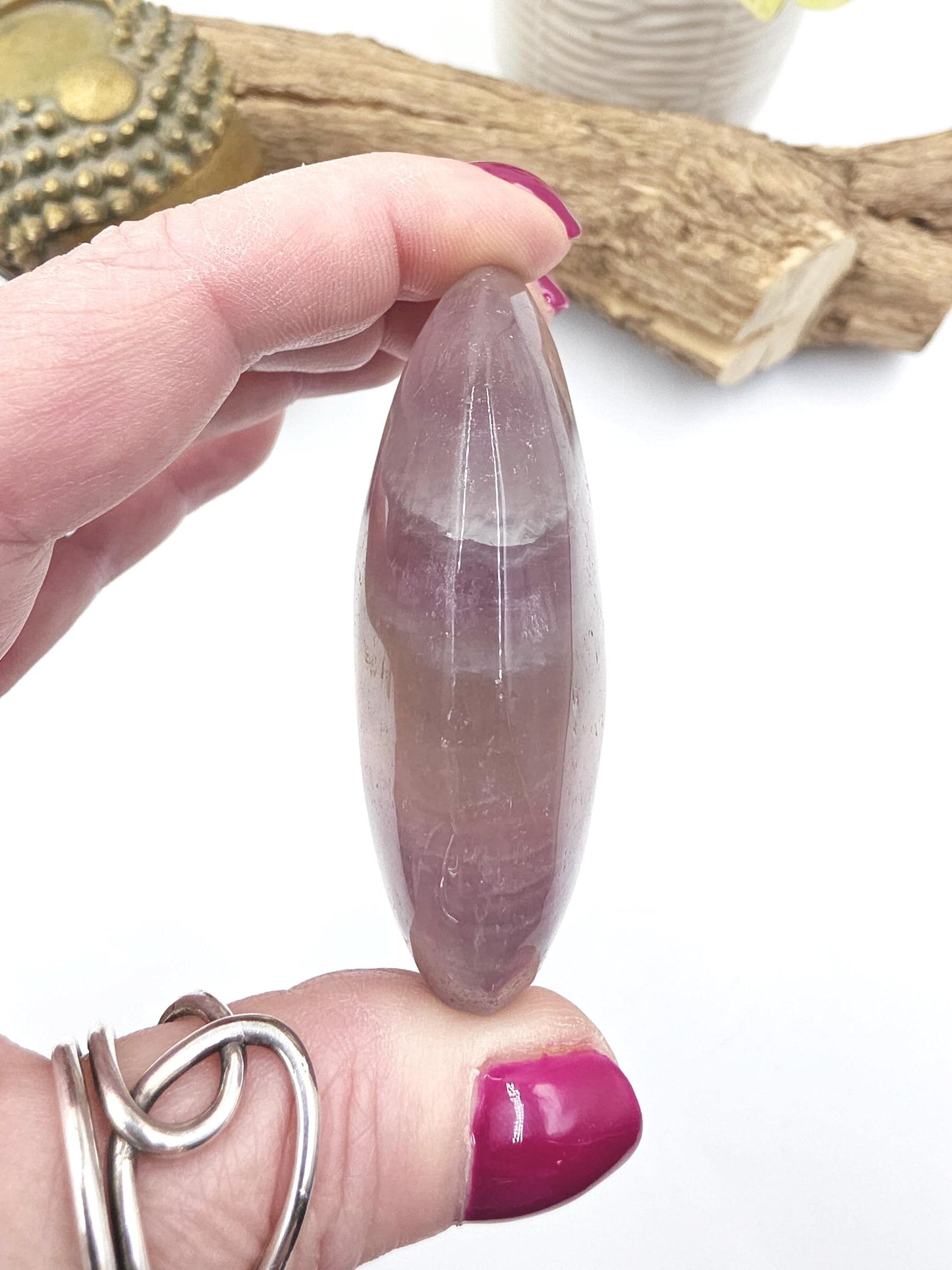 Large High Grade Rainbow Fluorite Palm Stone - Focus and Clarity Healing Crystal - 165g