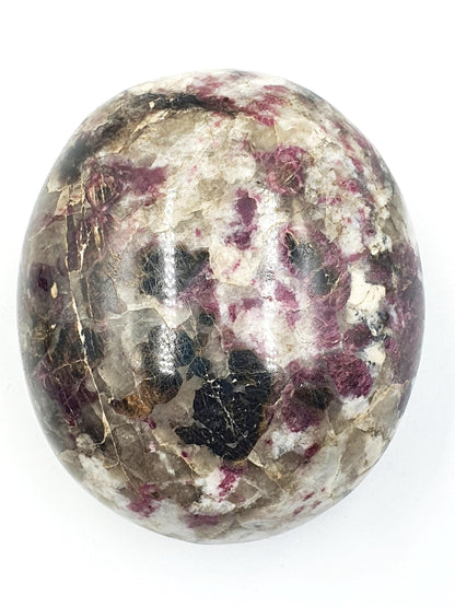 Large Plum Blossom Tourmaline Palm Stone (Rubellite) – Love, Compassion & Emotional Healing Crystal, 185g