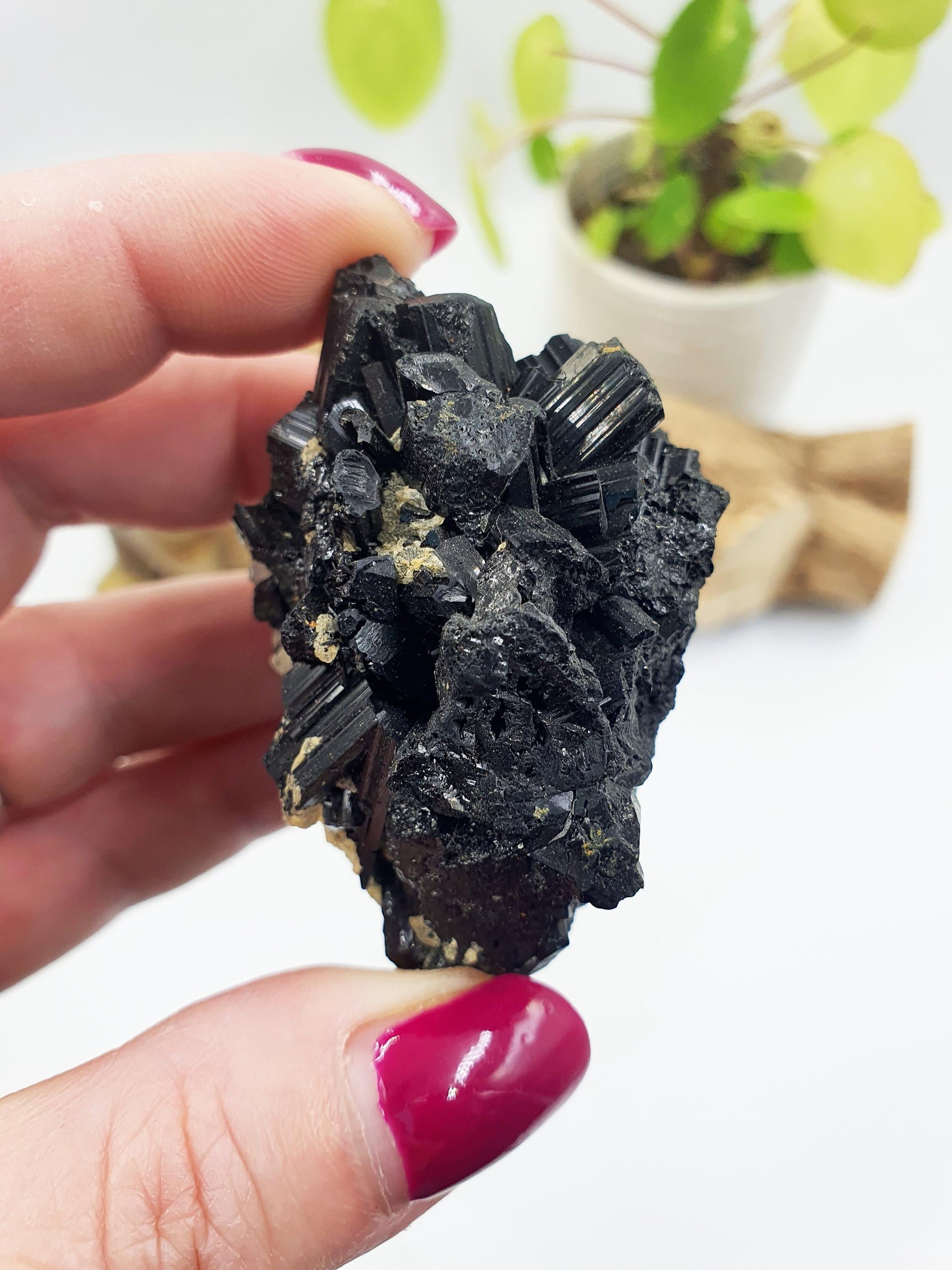 Flashy Raw Zambian Tourmaline Cluster Specimen - Natural Protection and Grounding Crystal - 90g