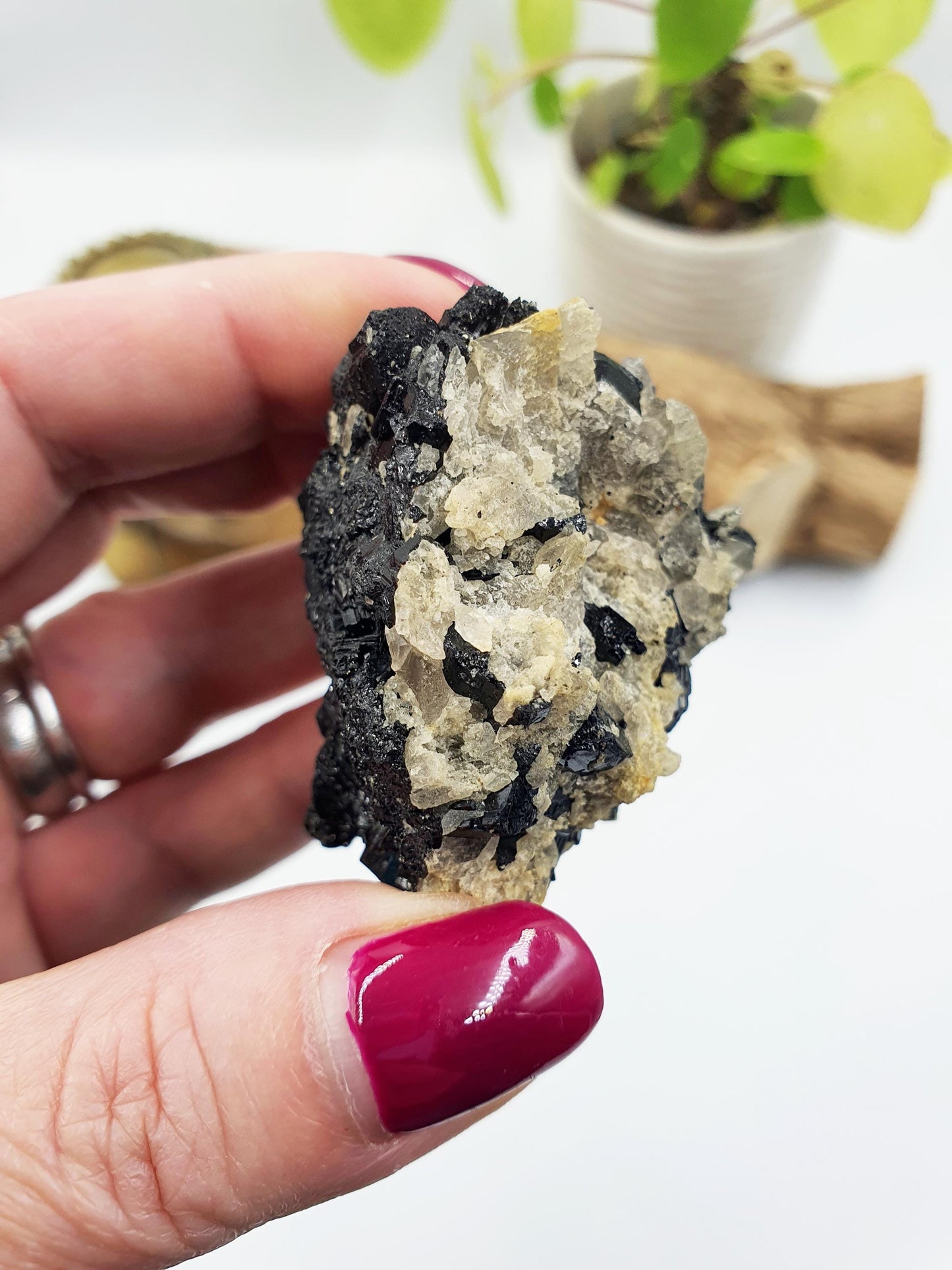 Flashy Raw Zambian Tourmaline Cluster Specimen - Natural Protection and Grounding Crystal - 90g