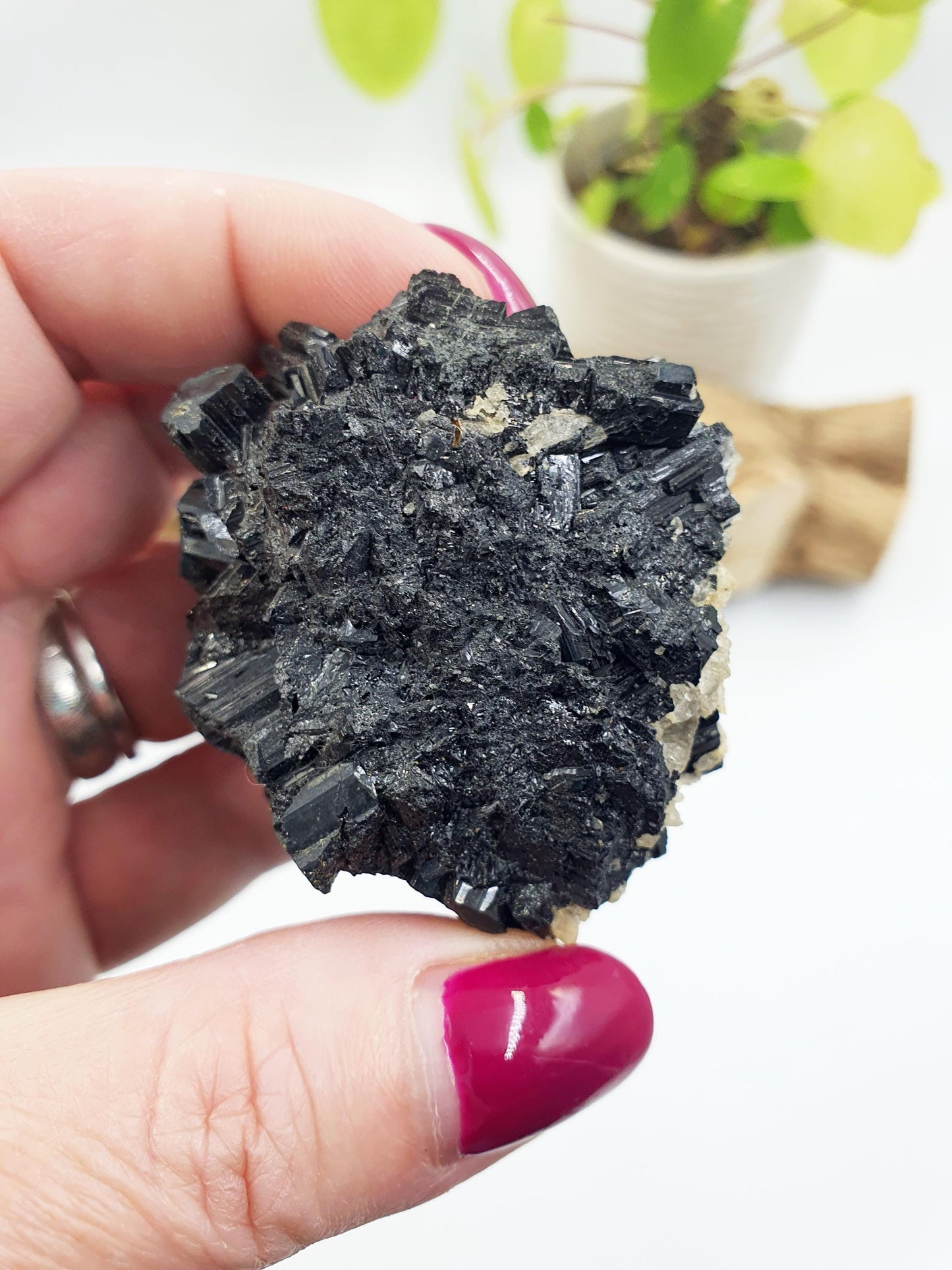 Flashy Raw Zambian Tourmaline Cluster Specimen - Natural Protection and Grounding Crystal - 90g