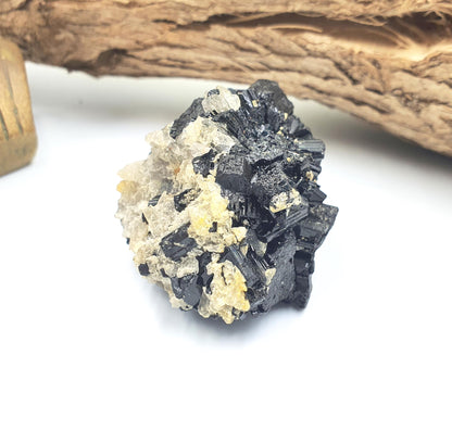 Flashy Raw Zambian Tourmaline Cluster Specimen - Natural Protection and Grounding Crystal - 90g