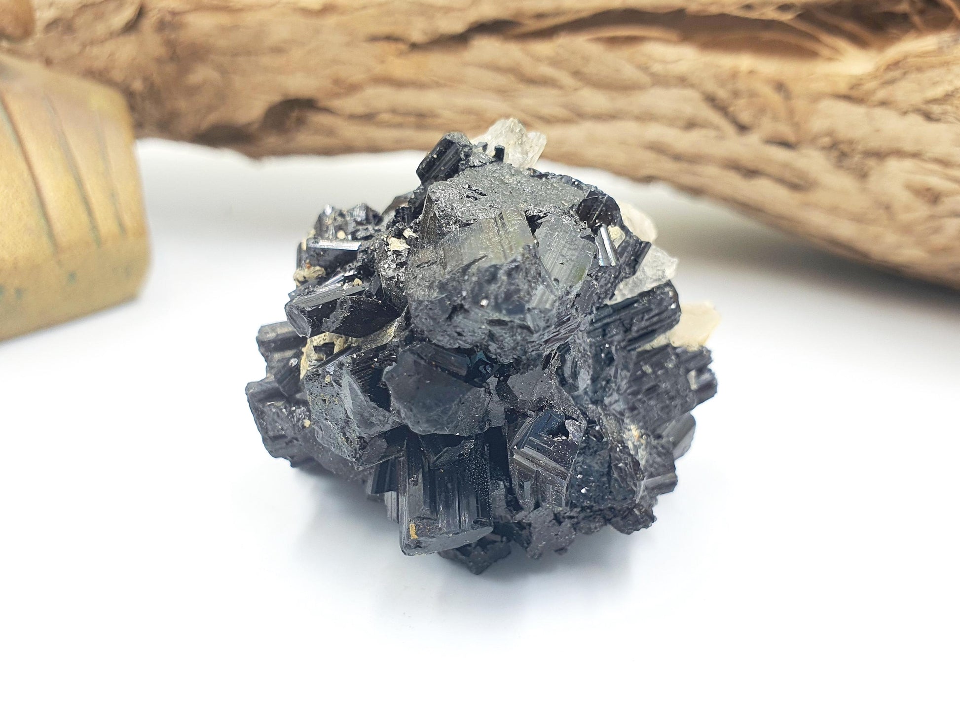 Flashy Raw Zambian Tourmaline Cluster Specimen - Natural Protection and Grounding Crystal - 90g