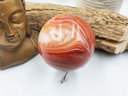 Large Carnelian Sphere – Courage, Creativity & Motivation Healing Crystal Ball, 77mm