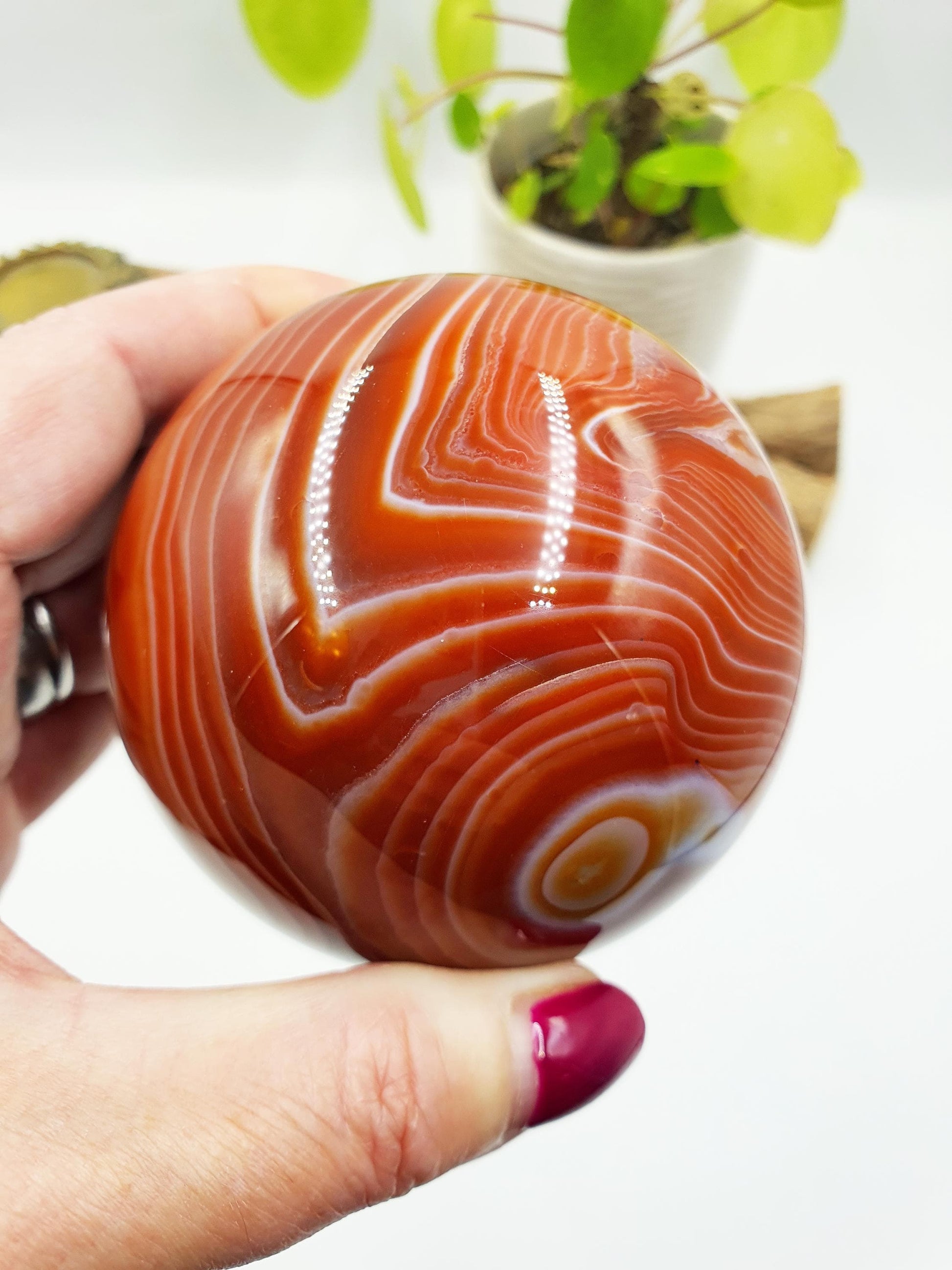 Large Carnelian Sphere – Courage, Creativity & Motivation Healing Crystal Ball, 77mm