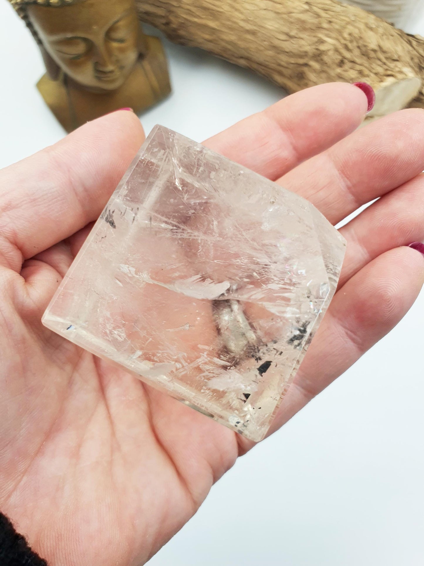 Clear Quartz Heptahedron (Cube) – Clarity, Energy Amplification & Manifestation Sacred Geometry Crystal, 185g