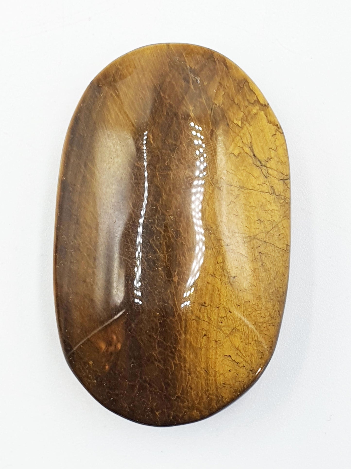 High Grade Yellow Tigers Eye Palm Stone - Protection & Courage Crystal - 50g