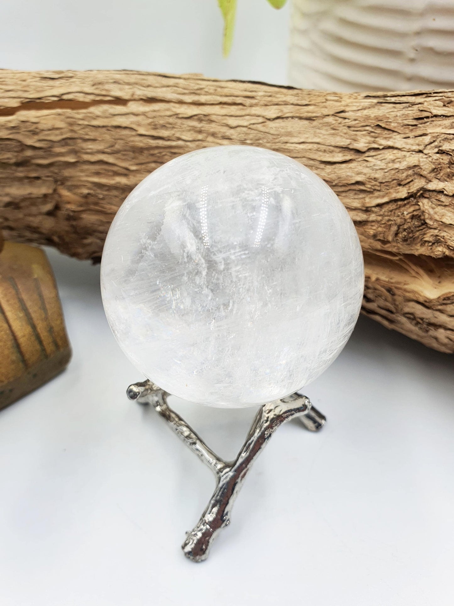 Flashy Optical Calcite Sphere – Clarity, Focus & Energy Amplification Healing Crystal Ball, 54mm