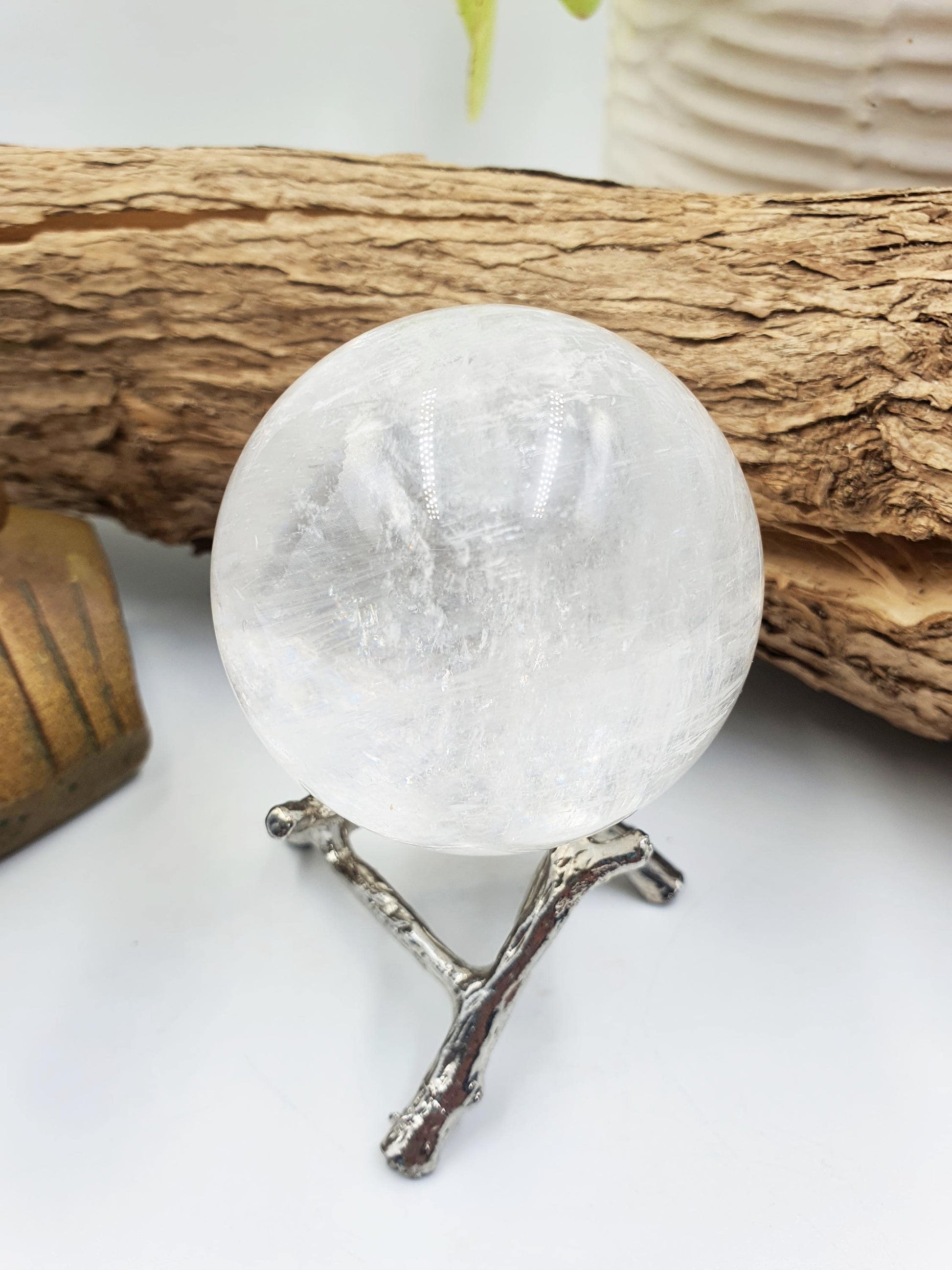 Flashy Optical Calcite Sphere – Clarity, Focus & Energy Amplification Healing Crystal Ball, 54mm