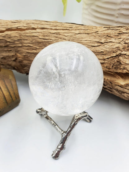 Flashy Optical Calcite Sphere – Clarity, Focus & Energy Amplification Healing Crystal Ball, 54mm