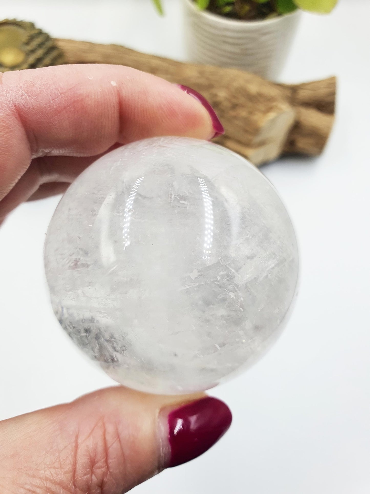 Flashy Optical Calcite Sphere – Clarity, Focus & Energy Amplification Healing Crystal Ball, 54mm