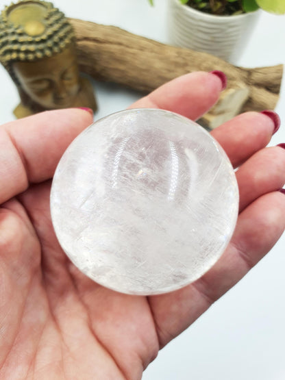 Flashy Optical Calcite Sphere – Clarity, Focus & Energy Amplification Healing Crystal Ball, 54mm