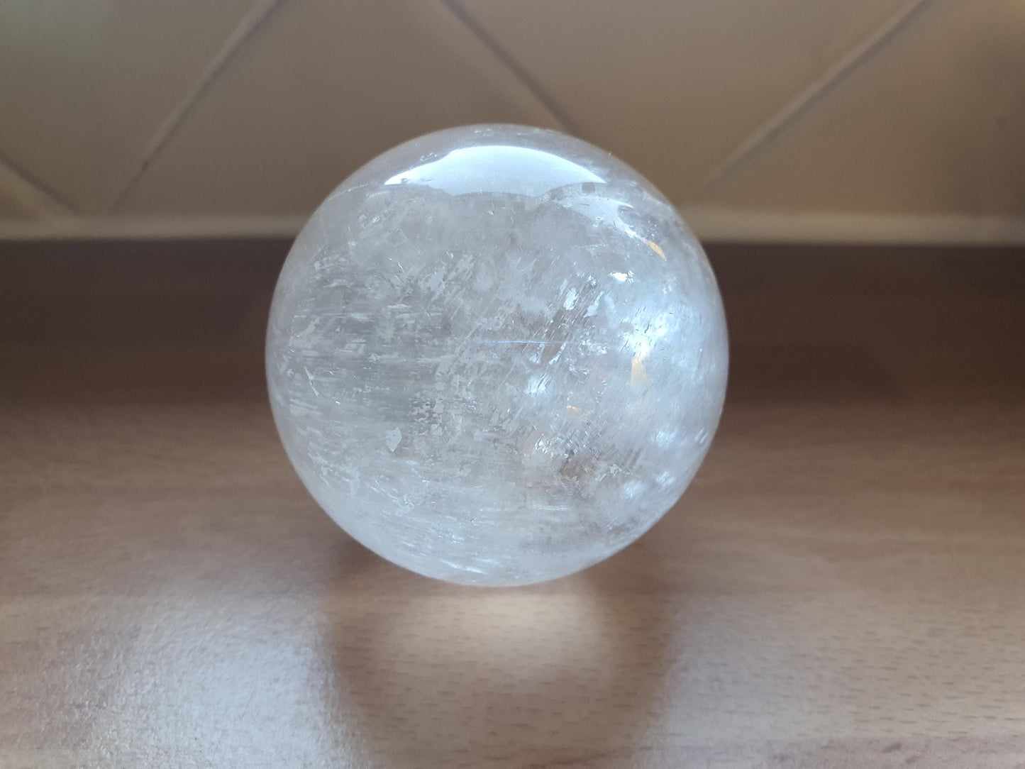 Flashy Optical Calcite Sphere – Clarity, Focus & Energy Amplification Healing Crystal Ball, 54mm