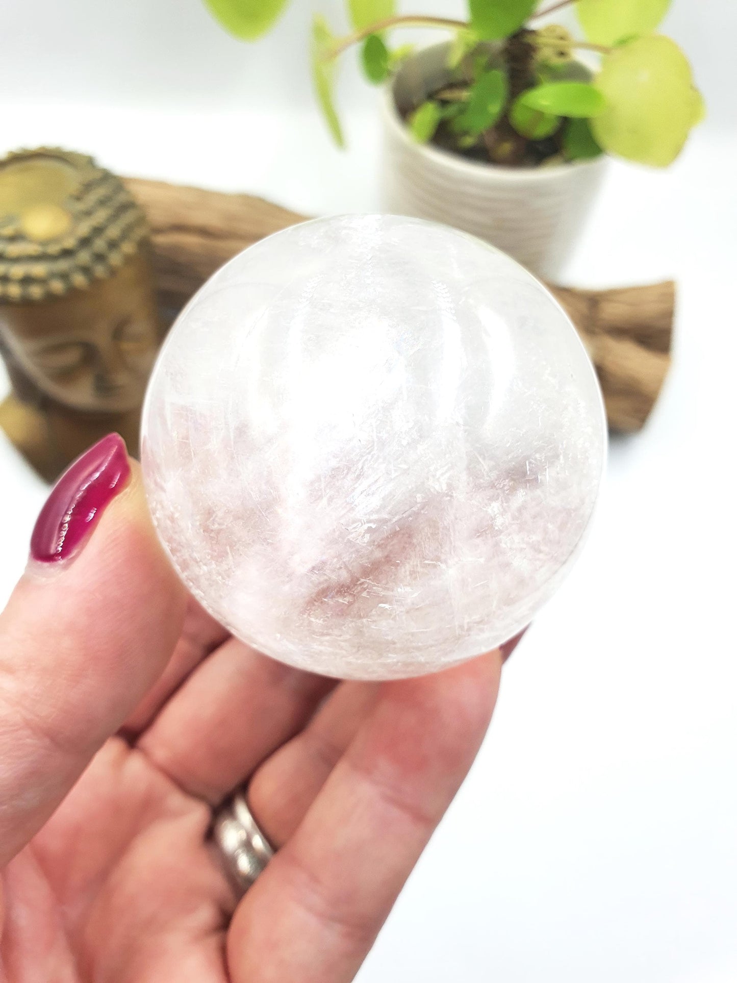 Flashy Optical Calcite Sphere – Clarity, Focus & Energy Amplification Healing Crystal Ball, 54mm