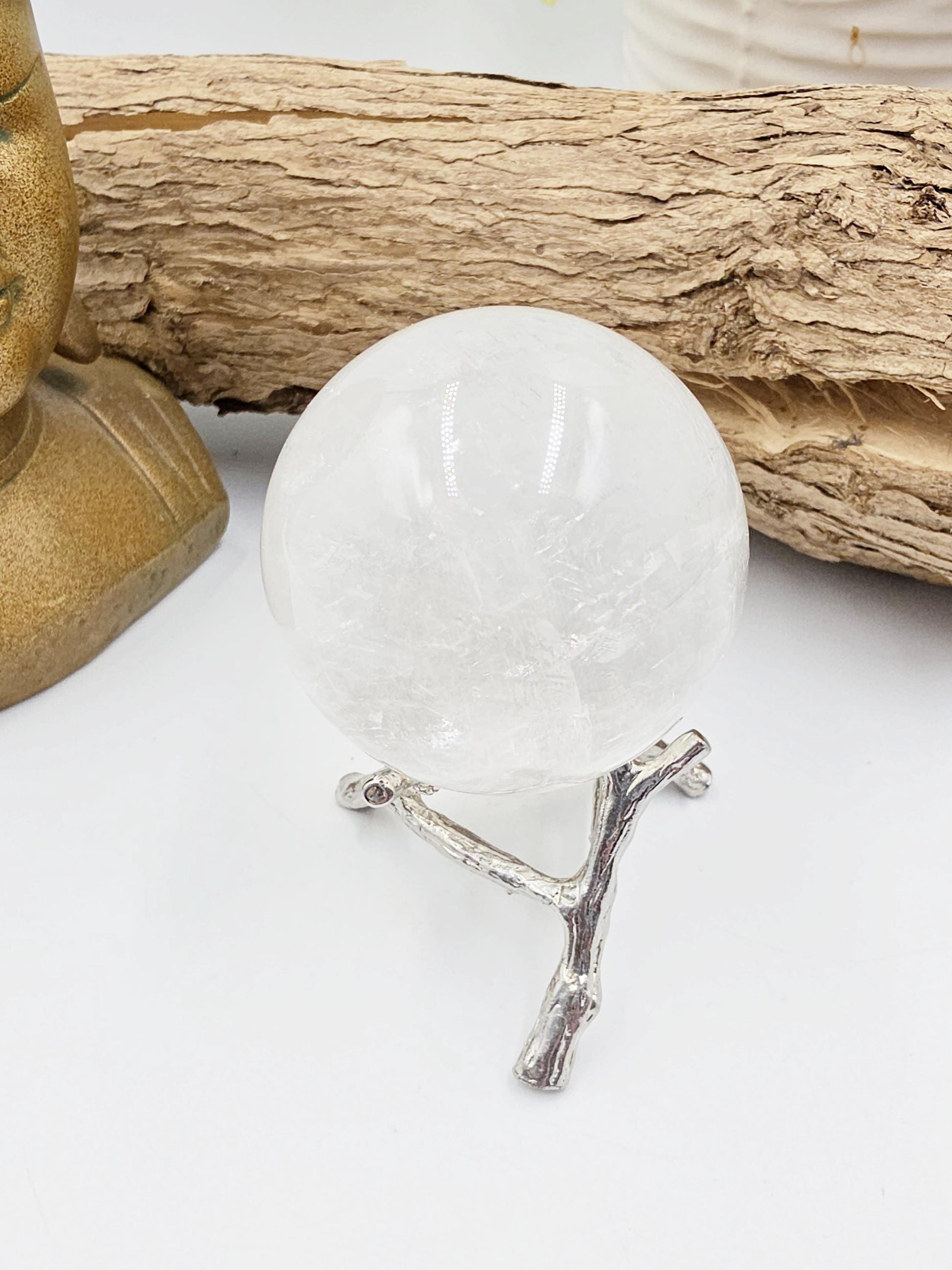 Flashy Optical Calcite Sphere – Clarity, Focus & Energy Amplification Healing Crystal Ball, 53mm