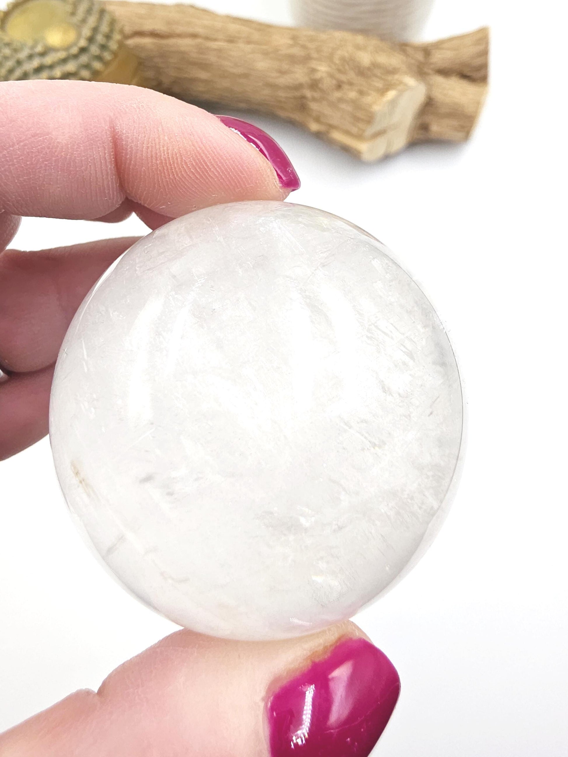 Flashy Optical Calcite Sphere – Clarity, Focus & Energy Amplification Healing Crystal Ball, 53mm