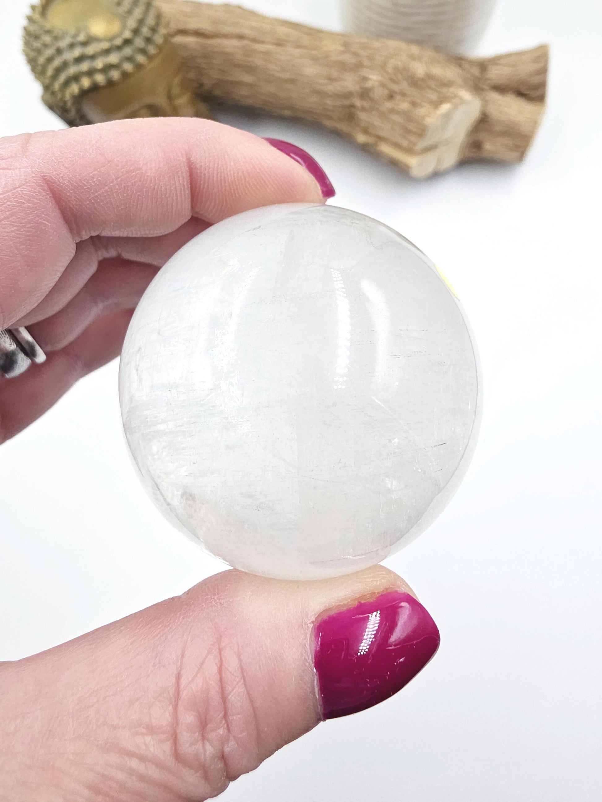 Flashy Optical Calcite Sphere – Clarity, Focus & Energy Amplification Healing Crystal Ball, 53mm