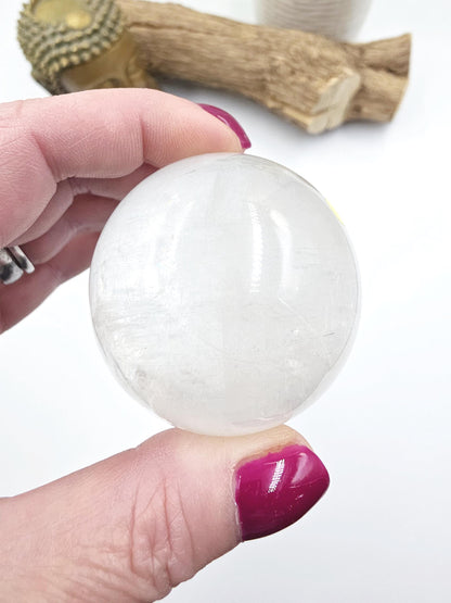 Flashy Optical Calcite Sphere – Clarity, Focus & Energy Amplification Healing Crystal Ball, 53mm