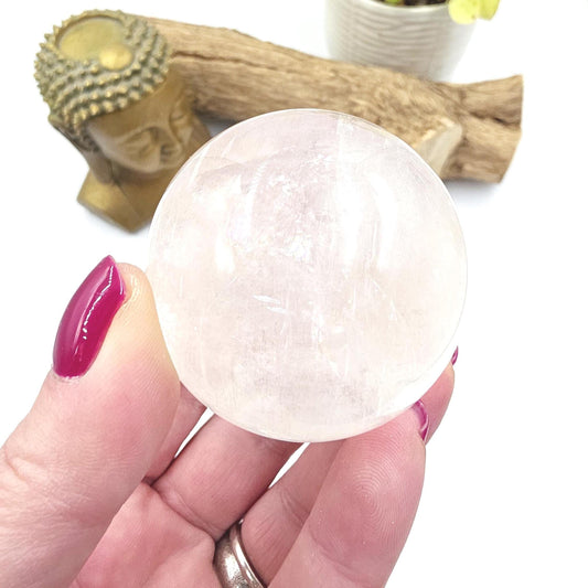 Flashy Optical Calcite Sphere – Clarity, Focus & Energy Amplification Healing Crystal Ball, 53mm