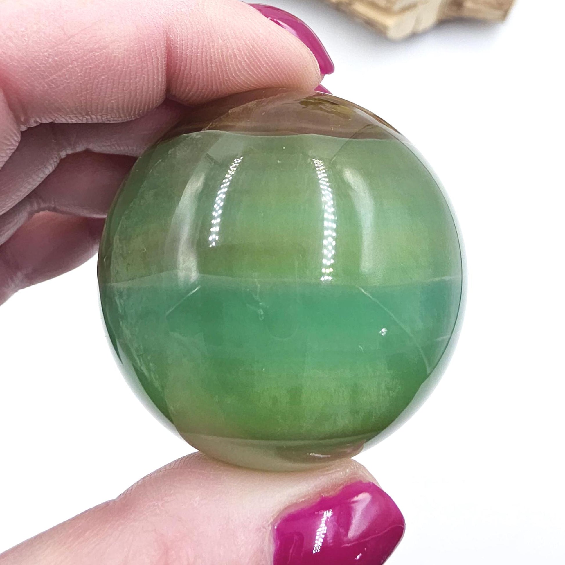 Green and Yellow Fluorite Sphere (Jackfruit Fluorite) – Clarity, Harmony & Positive Energy Crystal Ball, 47mm