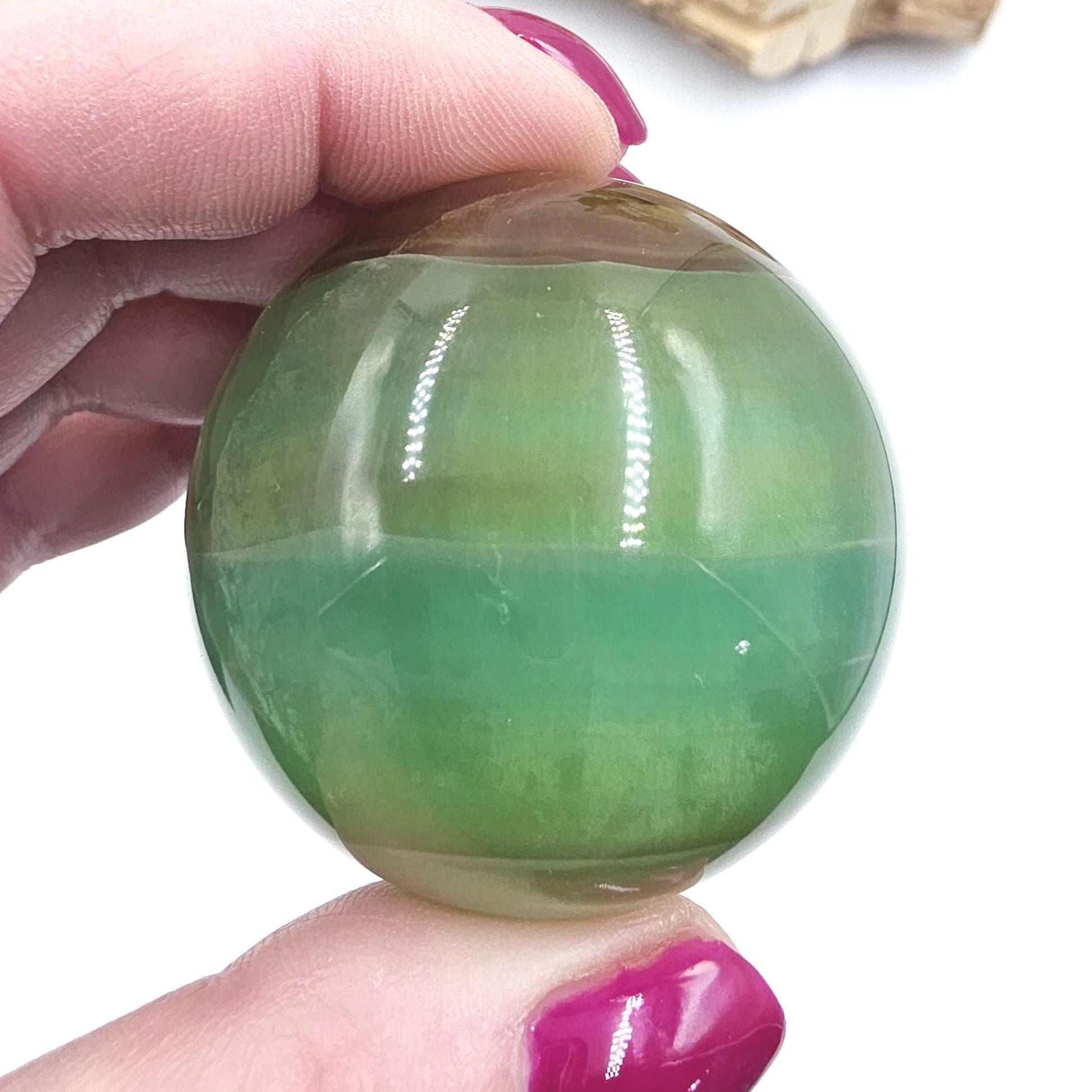 Green and Yellow Fluorite Sphere (Jackfruit Fluorite) – Clarity, Harmony & Positive Energy Crystal Ball, 47mm