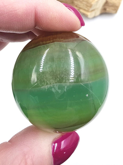 Green and Yellow Fluorite Sphere (Jackfruit Fluorite) – Clarity, Harmony & Positive Energy Crystal Ball, 47mm