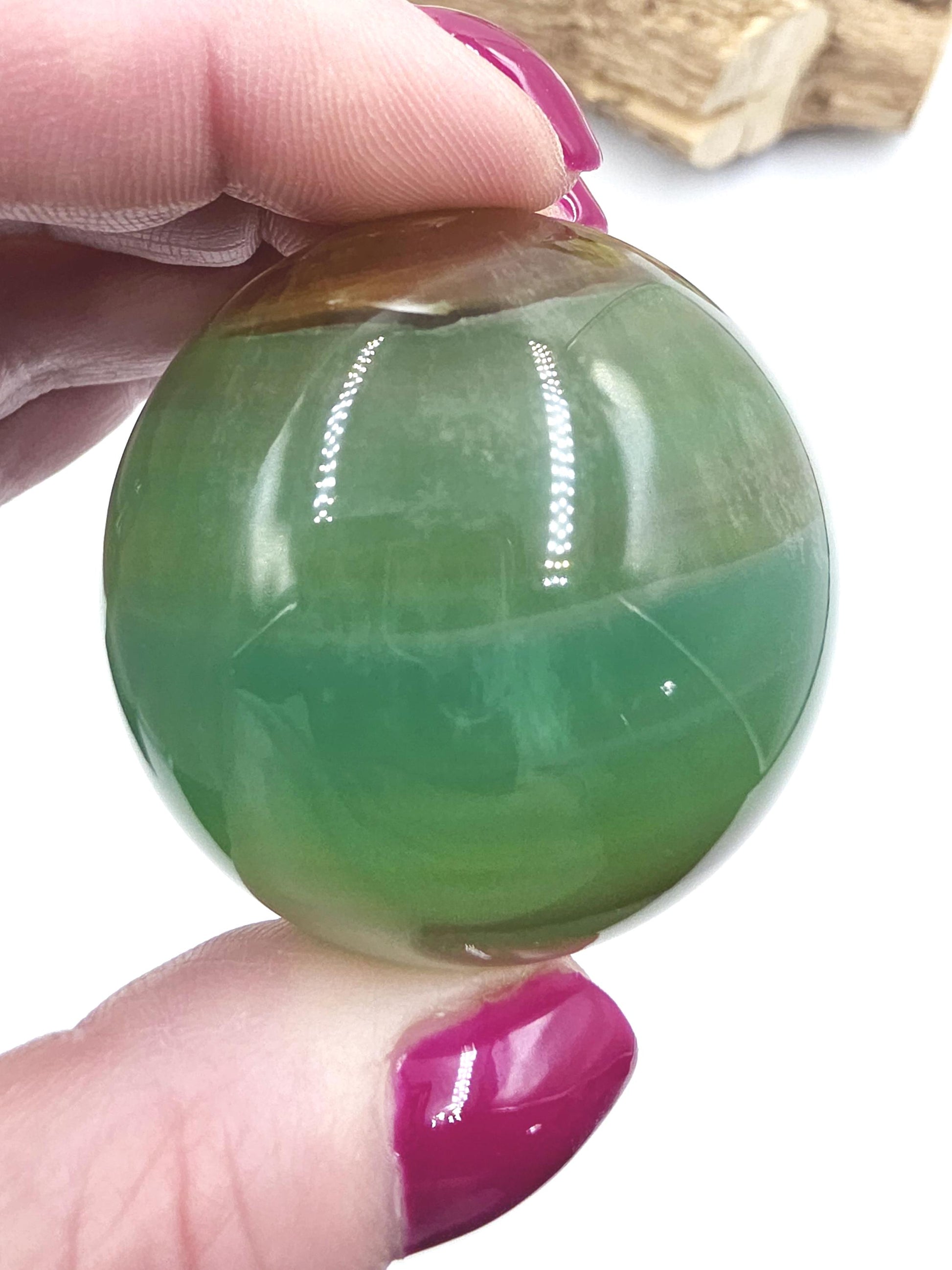 Green and Yellow Fluorite Sphere (Jackfruit Fluorite) – Clarity, Harmony & Positive Energy Crystal Ball, 47mm